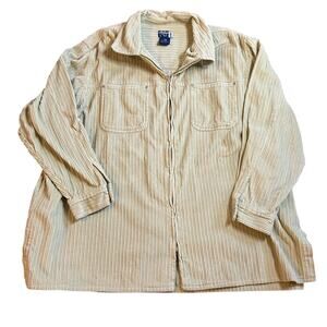 Vtg Venezia Jeans Full Zip Shacket Jacket Corduroy Shirt 22/24 Workwear Outdoor